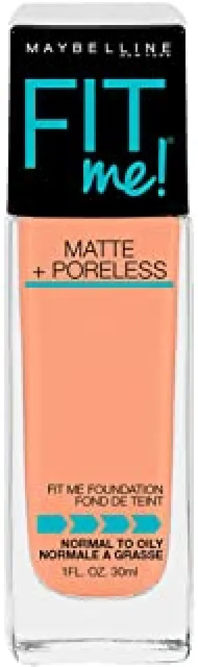 Maybelline Fit Me Matte   Poreless Liquid Foundation Makeup, Rich Tan, 1 fl; oz; Oil-Free Foundation
