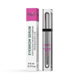 NuOrganic Eyebrow Serum Growth Enhancer Gel | Naturally Grow Fuller, Darker & Thicker brows | Plant Based Stem Cell Serum with Biotin & Growth Peptides | Fast Absorbing, Vegan & Cruelty Free (8ML)