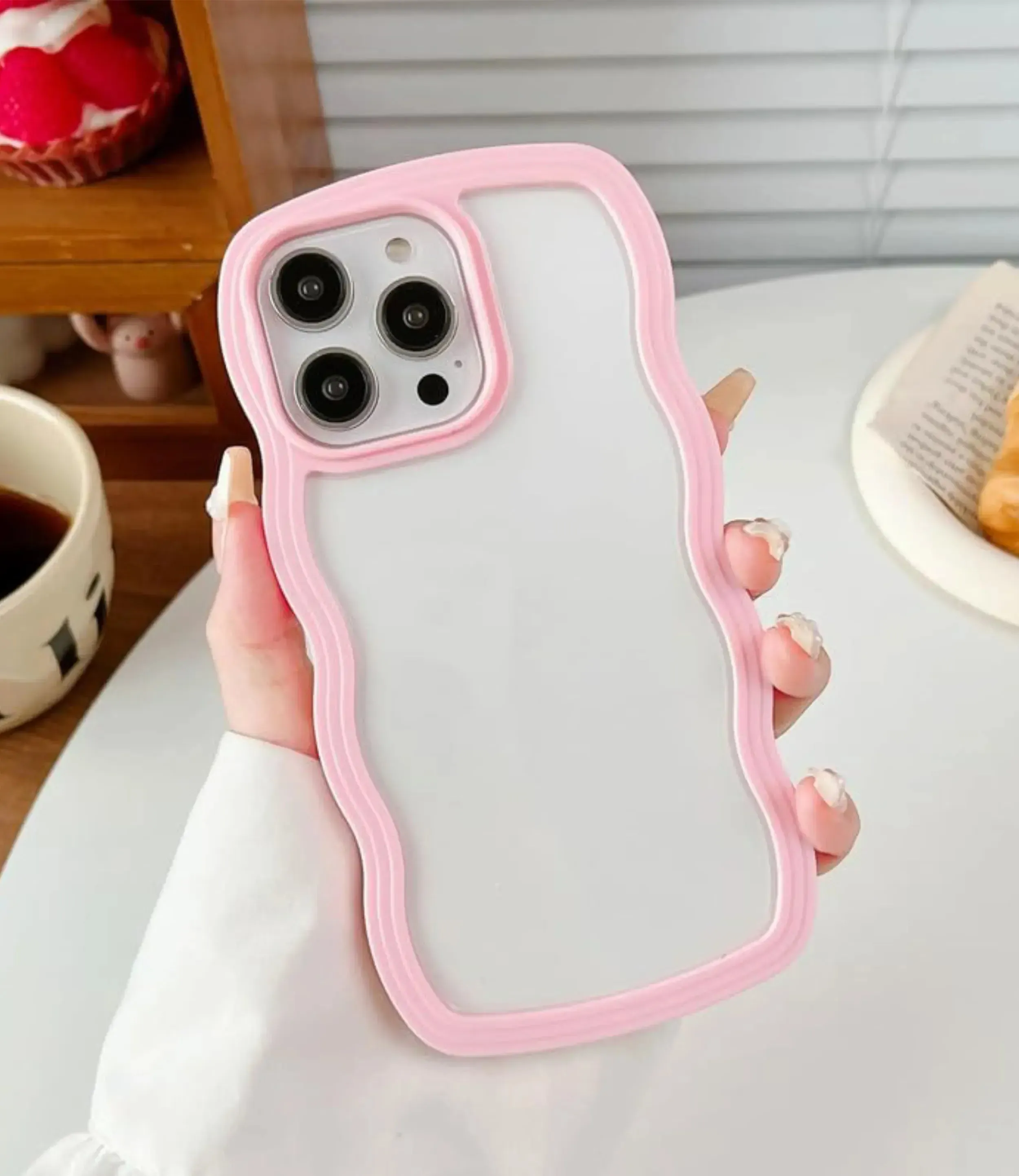 Pink Wavy Clear Soft iPhone Case