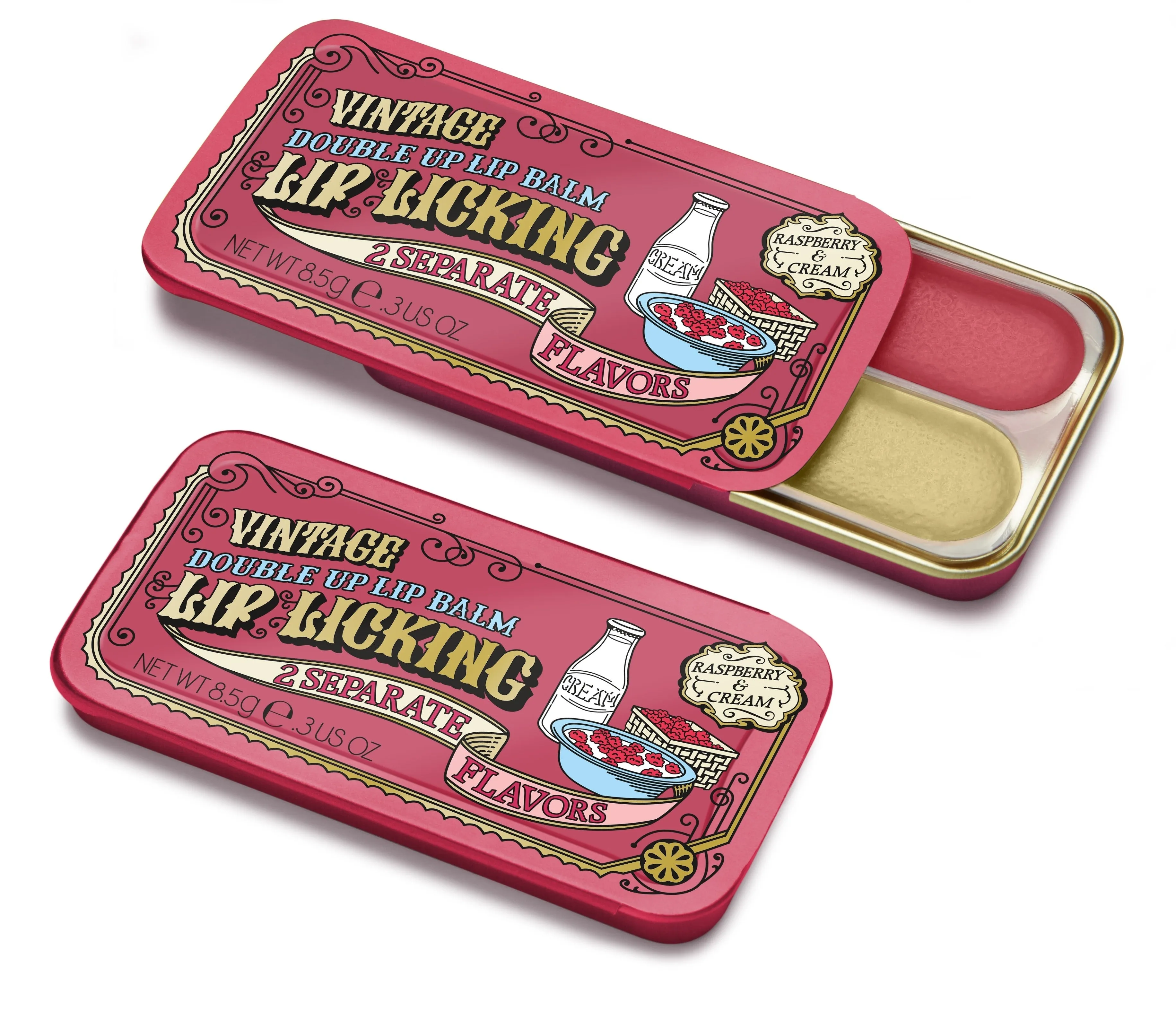 Raspberry & Cream Double Up Lip Licking Flavored Lip Balm