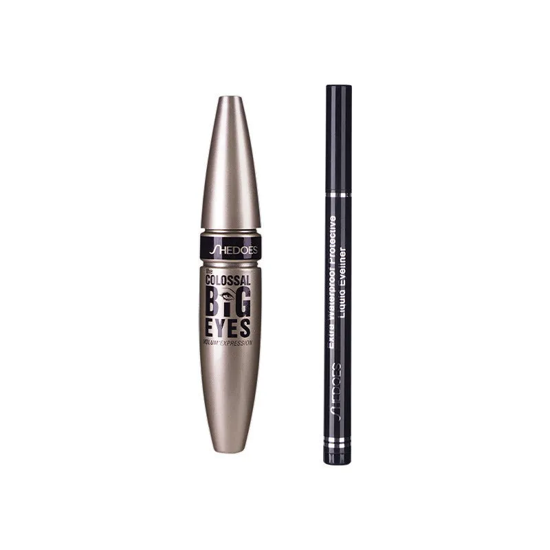 Shedoes Waterproof Mascara & Eyeliner Set – Smudge-Proof, Volumizing & Curling Eye Makeup